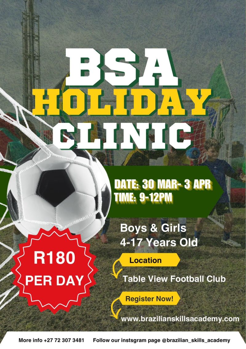BSA Holiday Clinic Tableview Football Club 30 Mar- 3 Apr 2026